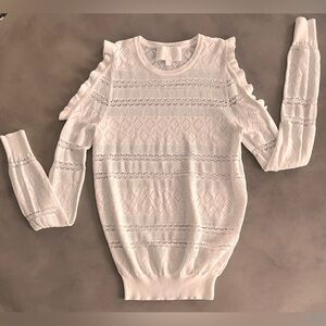 Mare Mare x Anthropologie - Elegant White Lace Sweater - Sz Large